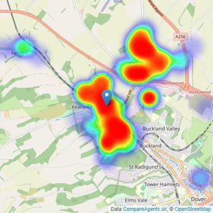 Geering & Colyer - Dover, Kearsney listings heatmap