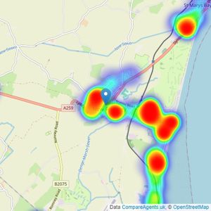 Geering & Colyer - New Romney listings heatmap