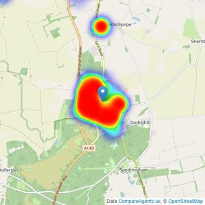 Geoffrey Collings & Co - Dersingham listings heatmap