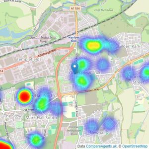 Geoffrey Matthew Estates - Old Harlow listings heatmap