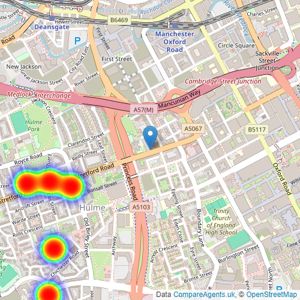 George Adams (Estate Agents) Ltd - Manchester listings heatmap