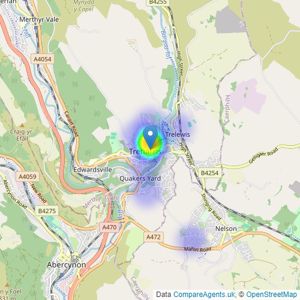 George Estates - Treharris listings heatmap