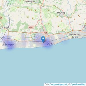 GET AN OFFER - Worthing listings heatmap