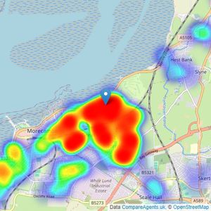 GF Property Sales and Lettings - Morecambe listings heatmap