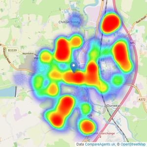 Gibbins Richards - Bridgwater listings heatmap