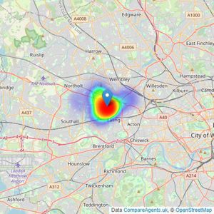 Gibbs Gillespie - Pitshanger Lane listings heatmap