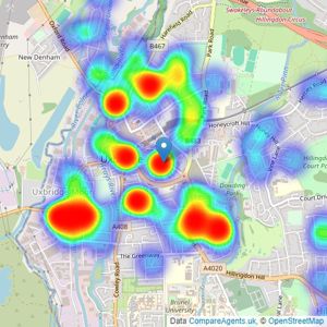 Gibbs Gillespie - Uxbridge Sales listings heatmap