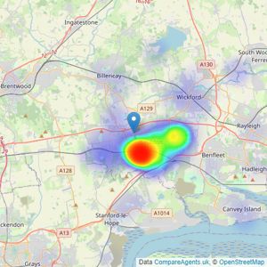 Gibson & Brennan - Basildon listings heatmap