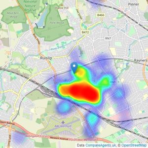 Gibson Honey - Ruislip Manor listings heatmap