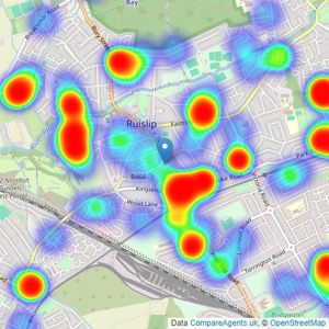 Gibson Honey - Ruislip - Sales listings heatmap