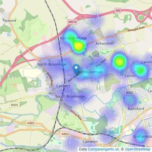 Gillespie Property - Stenhousemuir listings heatmap