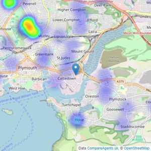 Glad Stones Estates - Plymouth listings heatmap