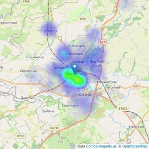 Glow Homes Ayrshire - Kilmarnock listings heatmap