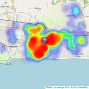 Glyn-Jones & Co - Rustington listings heatmap