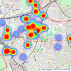 Go View London - Acton listings heatmap