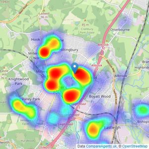 Goadsby - Chandler's Ford listings heatmap