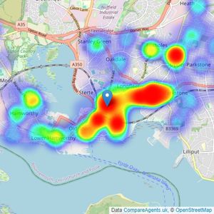 Goadsby - Poole listings heatmap