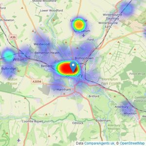 Goadsby - Salisbury listings heatmap