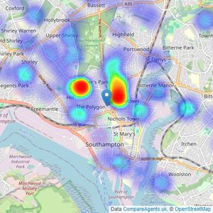 Goadsby - Southampton listings heatmap