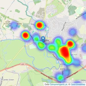 Goadsby - Wimborne listings heatmap