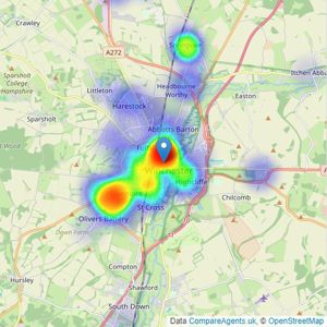 Goadsby - Winchester listings heatmap