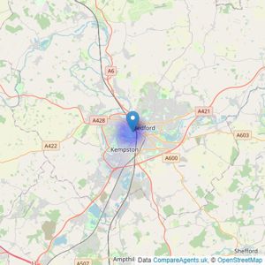 Gold Crown Estate Agents - Bedford listings heatmap