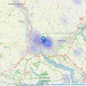 Goldings - Ipswich listings heatmap