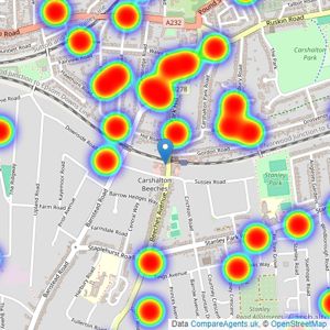 Goodfellows - Carshalton Beeches listings heatmap