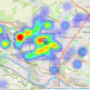 Goodfellows - West Denton listings heatmap