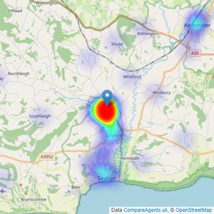 Gordon & Rumsby - Colyton listings heatmap