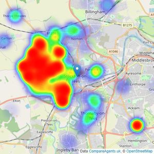 Gowland White - Stockton-On-Tees listings heatmap