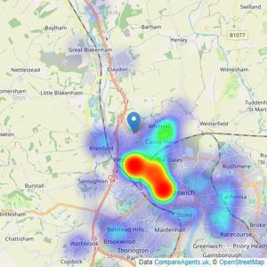 Grace Estate Agents - Ipswich listings heatmap