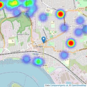 Grant Allen Estate Agents - Grays listings heatmap