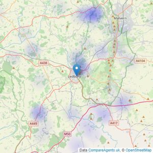 Grant & Co - Ledbury listings heatmap