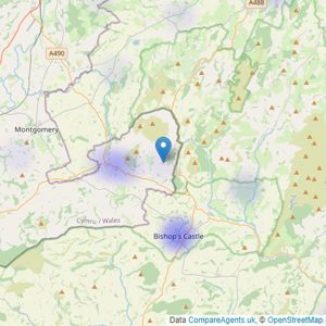 Grantham's Estates Limited - Shrewsbury listings heatmap