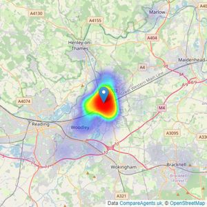 Grapevine Estate Agents - Twyford listings heatmap