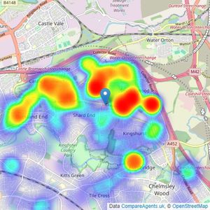 Green & Company - Castle Bromwich listings heatmap