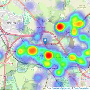 Green & Company - Great Barr listings heatmap