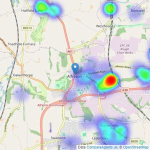 Green & May - Alfreton listings heatmap