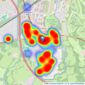 Green and Parry - Byfleet listings heatmap