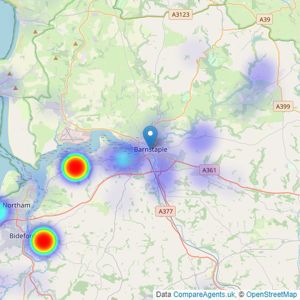 Greenslade Taylor Hunt - Barnstaple listings heatmap