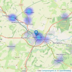 Greenslade Taylor Hunt - Dorchester listings heatmap