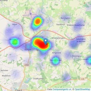 Greenslade Taylor Hunt - Ilminster listings heatmap