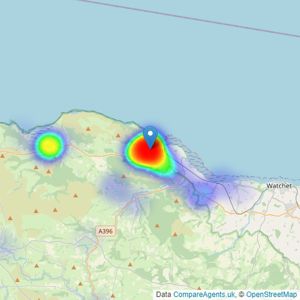 Greenslade Taylor Hunt - Minehead listings heatmap