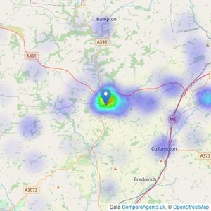 Greenslade Taylor Hunt - Tiverton listings heatmap