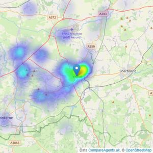 Greenslade Taylor Hunt - Yeovil listings heatmap