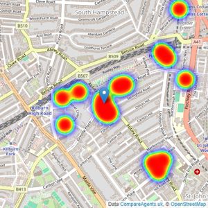 Greenstone Residential - St. Johns Wood listings heatmap