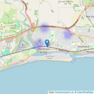 Greenways Property - Shoreham-by-Sea listings heatmap