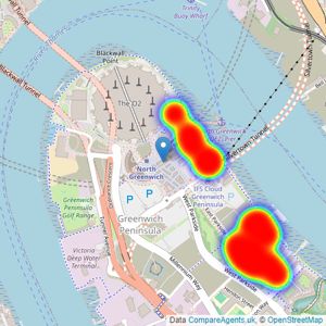 Greenwich Peninsula Sales - London - Sales listings heatmap