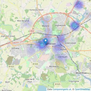 Greenwood Property Consultants - Colchester listings heatmap